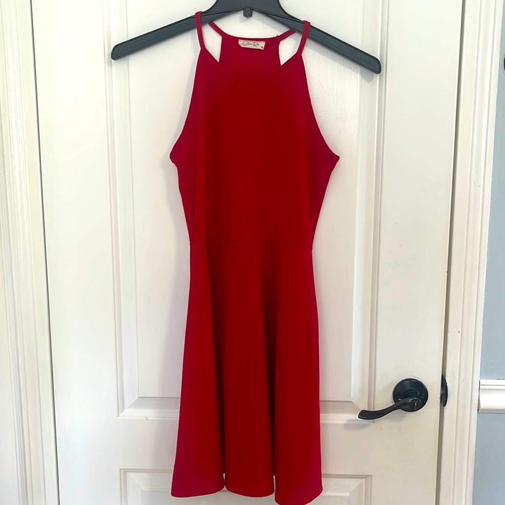 Olivia Tar Red Halter Dress Small